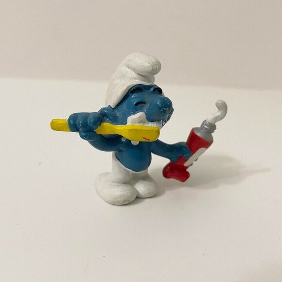 Smurfs Toothpaste Smurf Toothbrush Figure Toy Schleich Peyo - Picture 13 of 13